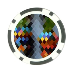 Diamond Abstract Background Background Of Diamonds In Colors Of Orange Yellow Green Blue And More Poker Chip Card Guard (10 Pack) by Nexatart