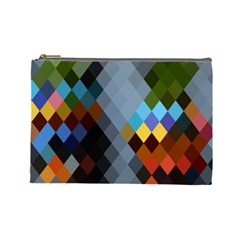 Diamond Abstract Background Background Of Diamonds In Colors Of Orange Yellow Green Blue And More Cosmetic Bag (large)  by Nexatart