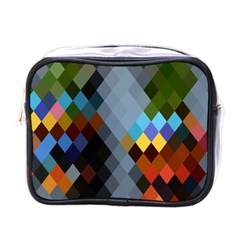 Diamond Abstract Background Background Of Diamonds In Colors Of Orange Yellow Green Blue And More Mini Toiletries Bags by Nexatart