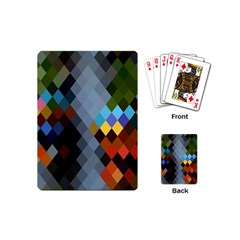 Diamond Abstract Background Background Of Diamonds In Colors Of Orange Yellow Green Blue And More Playing Cards (mini)  by Nexatart