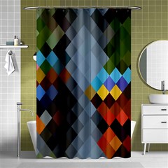 Diamond Abstract Background Background Of Diamonds In Colors Of Orange Yellow Green Blue And More Shower Curtain 48  X 72  (small)  by Nexatart