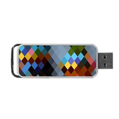 Diamond Abstract Background Background Of Diamonds In Colors Of Orange Yellow Green Blue And More Portable Usb Flash (two Sides) by Nexatart