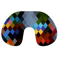 Diamond Abstract Background Background Of Diamonds In Colors Of Orange Yellow Green Blue And More Travel Neck Pillows by Nexatart