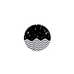 Black And White Waves And Stars Abstract Backdrop Clipart 1  Mini Buttons by Nexatart