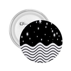 Black And White Waves And Stars Abstract Backdrop Clipart 2 25  Buttons by Nexatart