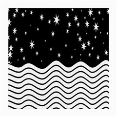 Black And White Waves And Stars Abstract Backdrop Clipart Medium Glasses Cloth by Nexatart