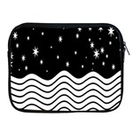 Black And White Waves And Stars Abstract Backdrop Clipart Apple iPad 2/3/4 Zipper Cases Front