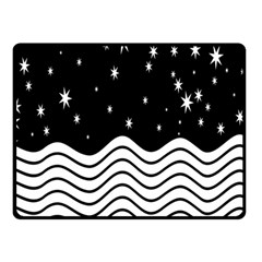 Black And White Waves And Stars Abstract Backdrop Clipart Double Sided Fleece Blanket (small)  by Nexatart