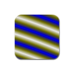 Color Diagonal Gradient Stripes Rubber Square Coaster (4 Pack)  by Nexatart