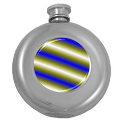 Color Diagonal Gradient Stripes Round Hip Flask (5 Oz) by Nexatart