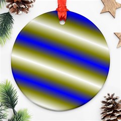 Color Diagonal Gradient Stripes Round Ornament (two Sides) by Nexatart