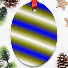 Color Diagonal Gradient Stripes Oval Ornament (two Sides) by Nexatart