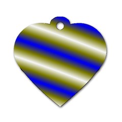 Color Diagonal Gradient Stripes Dog Tag Heart (two Sides) by Nexatart