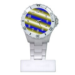 Color Diagonal Gradient Stripes Plastic Nurses Watch by Nexatart