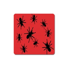 Illustration With Spiders Square Magnet by Nexatart