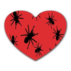 Illustration With Spiders Heart Mousepads by Nexatart