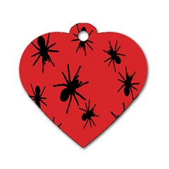 Illustration With Spiders Dog Tag Heart (one Side) by Nexatart