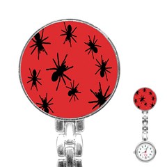 Illustration With Spiders Stainless Steel Nurses Watch by Nexatart