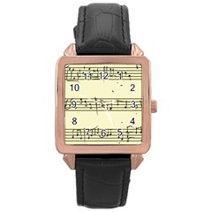 Music Notes On A Color Background Rose Gold Leather Watch  by Nexatart