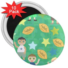 Football Kids Children Pattern 3  Magnets (10 Pack)  by Nexatart