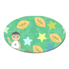 Football Kids Children Pattern Oval Magnet by Nexatart