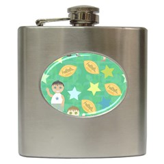 Football Kids Children Pattern Hip Flask (6 Oz) by Nexatart