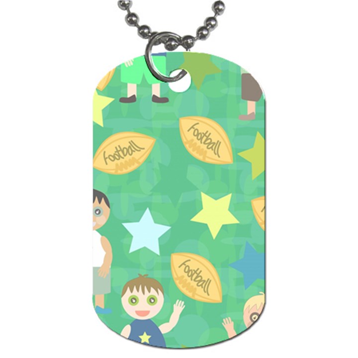 Football Kids Children Pattern Dog Tag (Two Sides)