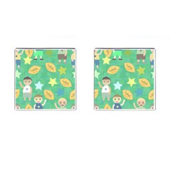 Football Kids Children Pattern Cufflinks (square) by Nexatart