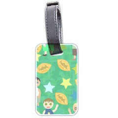 Football Kids Children Pattern Luggage Tags (two Sides) by Nexatart