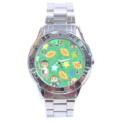 Football Kids Children Pattern Stainless Steel Analogue Watch by Nexatart