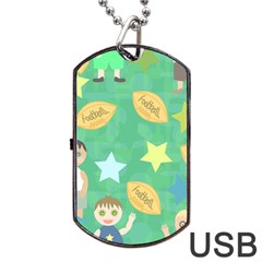 Football Kids Children Pattern Dog Tag Usb Flash (two Sides) by Nexatart