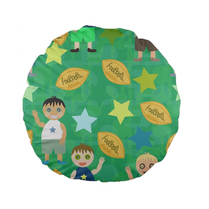 Football Kids Children Pattern Standard 15  Premium Flano Round Cushions