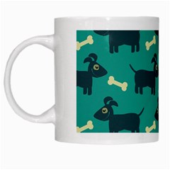 Happy Dogs Animals Pattern White Mugs by Nexatart