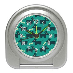 Happy Dogs Animals Pattern Travel Alarm Clocks by Nexatart