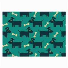 Happy Dogs Animals Pattern Large Glasses Cloth by Nexatart