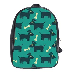 Happy Dogs Animals Pattern School Bags (xl)  by Nexatart