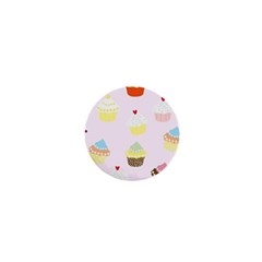 Seamless Cupcakes Wallpaper Pattern Background 1  Mini Buttons by Nexatart