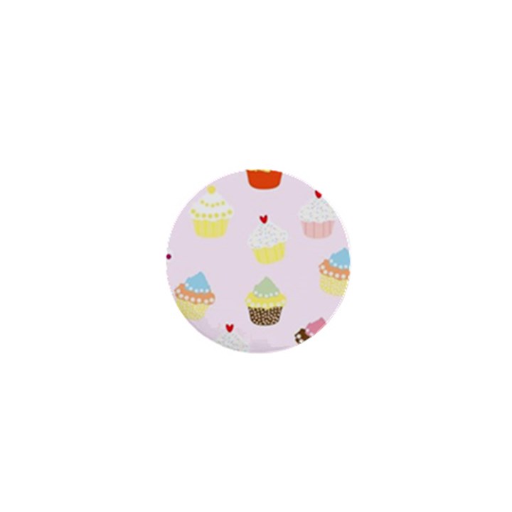 Seamless Cupcakes Wallpaper Pattern Background 1  Mini Magnets