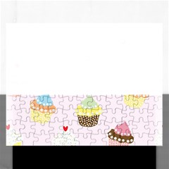 Seamless Cupcakes Wallpaper Pattern Background Rectangular Jigsaw Puzzl by Nexatart