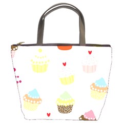 Seamless Cupcakes Wallpaper Pattern Background Bucket Bags by Nexatart