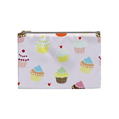 Seamless Cupcakes Wallpaper Pattern Background Cosmetic Bag (medium)  by Nexatart