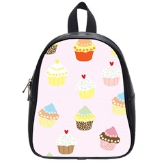 Seamless Cupcakes Wallpaper Pattern Background School Bags (small)  by Nexatart