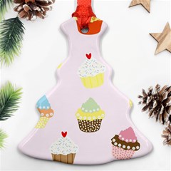 Seamless Cupcakes Wallpaper Pattern Background Christmas Tree Ornament (two Sides) by Nexatart