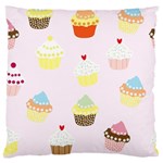 Seamless Cupcakes Wallpaper Pattern Background Large Flano Cushion Case (One Side) Front