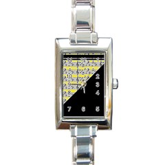 Note Abstract Paintwork Rectangle Italian Charm Watch by Nexatart