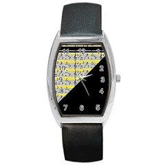 Note Abstract Paintwork Barrel Style Metal Watch by Nexatart