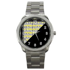 Note Abstract Paintwork Sport Metal Watch by Nexatart