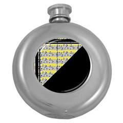 Note Abstract Paintwork Round Hip Flask (5 Oz) by Nexatart