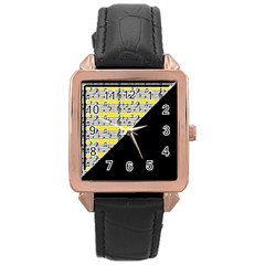 Note Abstract Paintwork Rose Gold Leather Watch  by Nexatart