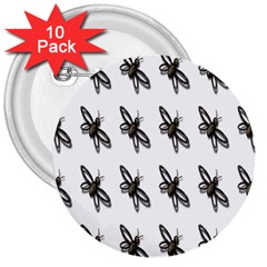 Insect Animals Pattern 3  Buttons (10 pack) 